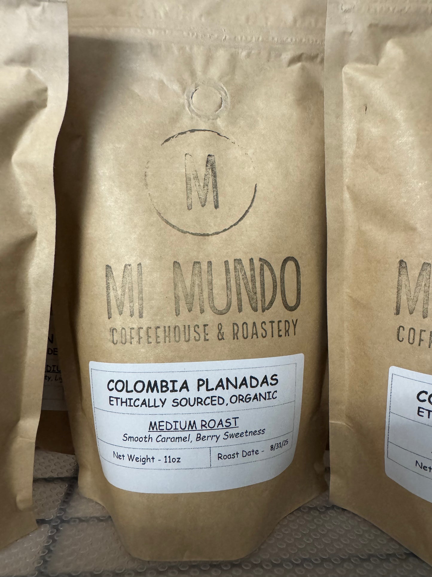 Organic Columbia Medium Roast Coffee beans - 11 oz