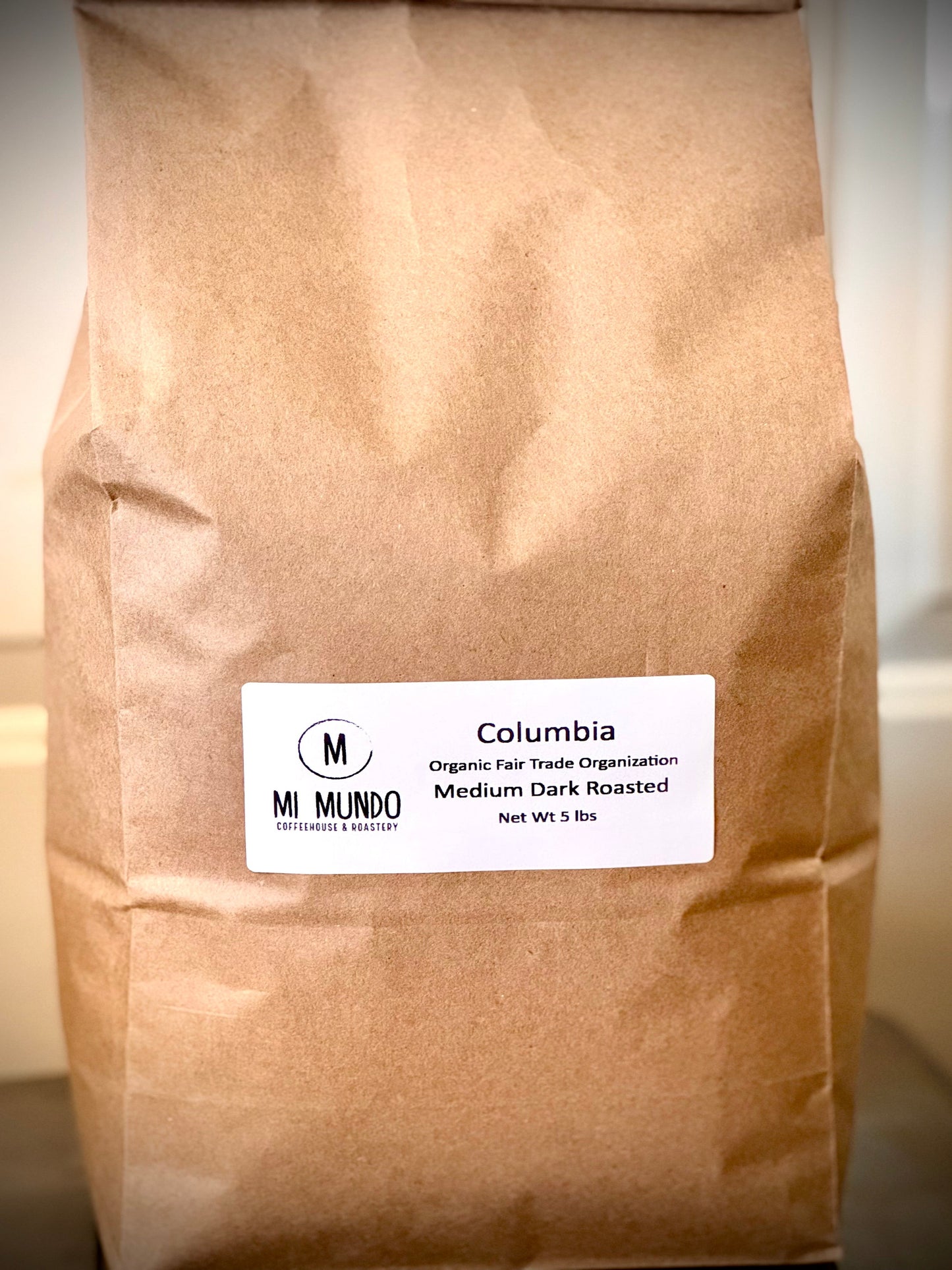 Organic Columbia Decaf Medium Roast Coffee Beans - 5 Lbs