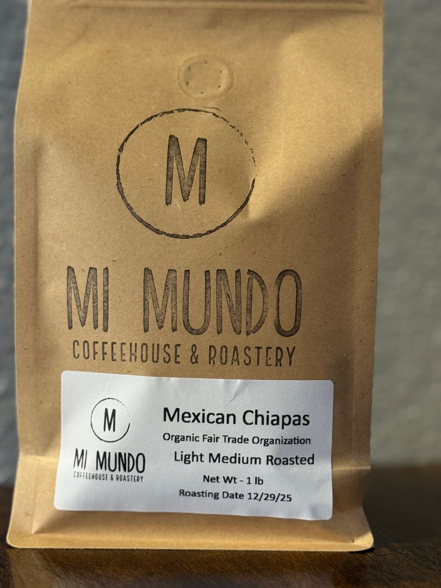 Organic Mexican Chiapas Light Medium Roast Coffee Beans - 1 lbs