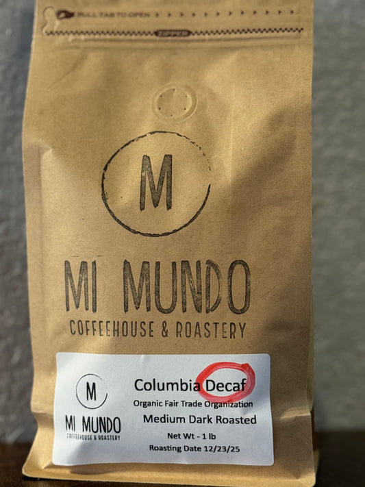 Organic Columbia DECAF Medium Roast Coffee Beans - 1 lb