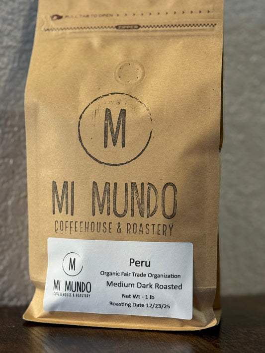 Organic Peru Dark Roast Coffee beans - 1 lb